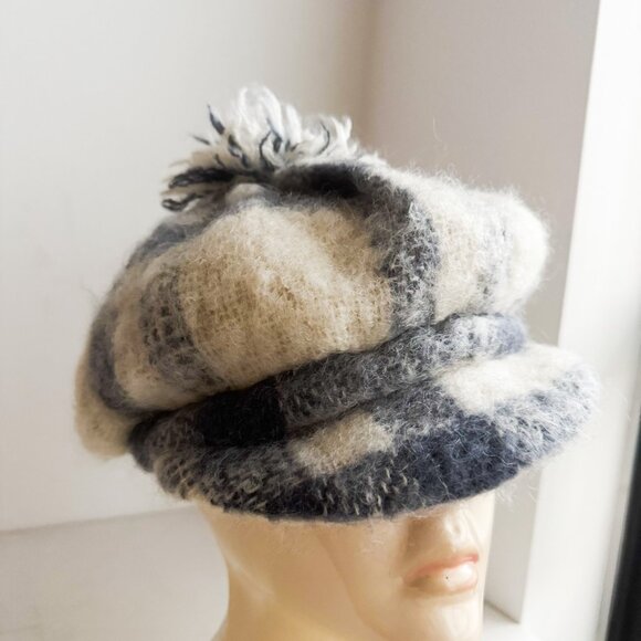 Donegal Design Ivory Blue Wool Hat M/L - Picture 3 of 8